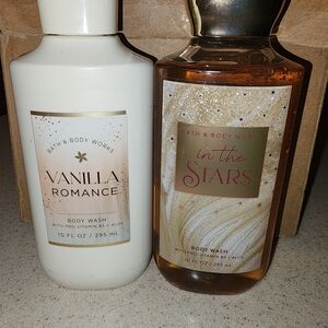 Bath & Body Works Vanilla Romance White and In the Stars Gold Body Wash Duo